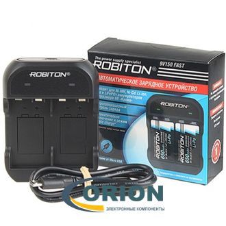 Зарядное устройство Robiton 9V150 Fast (1-2 Ni-MH/Ni-Cd/Li-Ion/Li-Pol/LiFePO4 9В "Крона")