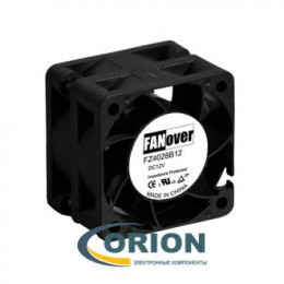 Вентилятор  40х40х28mm DC 12V 0.37А (качения) FANOVER FZ4028B12M2 с гибким отводом 300мм 2 pin