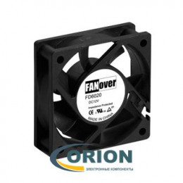 Вентилятор  60х60х20mm DC 12V 0.15А (скольжения) FANOVER FD6020S12H2 с гибким отводом 300мм 2pin