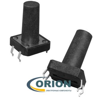 Кнопка KAN1211-1801B без отверстия (12х12х18)