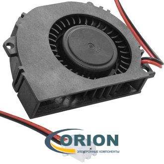 Вентилятор турбинный  50х50х10mm DC 24V 0.06А (скольжения) RUICHI RQU5010MS с гибким отводом 200мм 2 pin