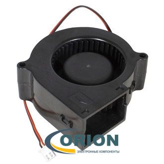 Вентилятор турбинный  75х75х30mm DC 24V 0.10А (скольжения) RUICHI RQU7530MS с гибким отводом 200мм 2 pin