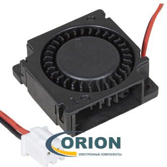 Вентилятор турбинный  30х30х10mm DC 12V 0.10А (скольжения) RUICHI RQU3010MS с гибким отводом 200мм 2 pin