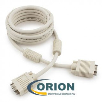 Шнур VGA Premium 15/15M  1.8м (экран, ферритовые кольца) Cablexpert CC-PPVGA-6 белый