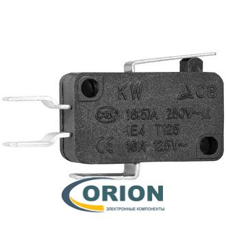 Микропереключатель KW7-22 ON-(ON) 250V 16(5)A рычажного типа 16.5мм