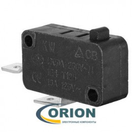 Микропереключатель KW7-20 OFF-(ON) 250V 16(5)A кнопочный 2 pin