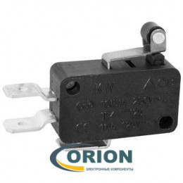 Микропереключатель KW7-21 ON-(ON) 250V 16(5)A рычажного типа с роликом 14мм