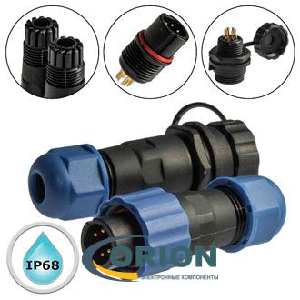 SZC13 6P-F-M IP68 без проводов 6 pin вилка + розетка на кабель
