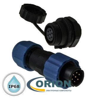 SZC13 7P-M-FB IP68 без проводов 7 pin вилка на кабель, розетка на корпус