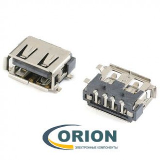 USBA-1J SMT Розетка на плату укороченная 4pin с фланцем (3)