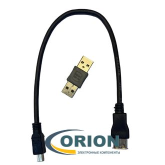 Шнур USB A штекер - USB mini-B(5P) штекер 0.3м (v2.0) Premier Black