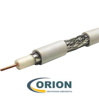 Провод телевизионный RG6U 75ом SAT-50M CCS WT PREMIER (омедненный, белый)