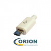 USB micro Штекер на кабель с корпусом 5pin (белый)
