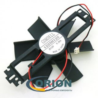 Вентилятор 110х110x23mm DC 12V 0.2A 1225H12S c гибким отводом 130мм 2 pin