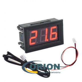 Цифровой термометр с выносным датчиком, красный индикатор [0.56" 12V NTC]
