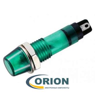 Лампа индикаторная 12V RWE-101 d=7.2мм зеленая