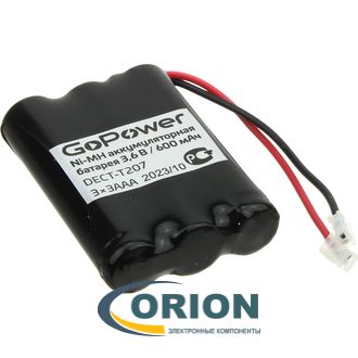 Аккумулятор DECT-T207 3.6V 600mАh NiMH GO POWER (T207)