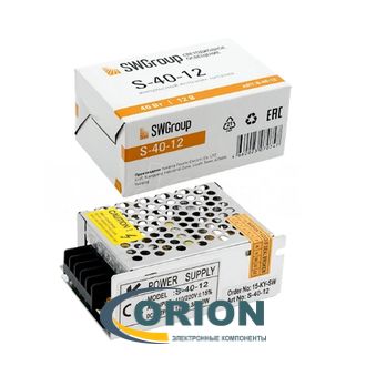 AC/DC преобразователь    12V/3.3A 40W IP20 S-40-12 SWG