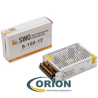 AC/DC преобразователь    12V/8.3A 100W IP20 S-100-12 SWG