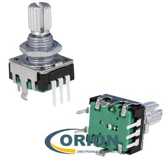 Энкодер PEC11R 24/24 15mm 3+2 pin с выключателем шлиц