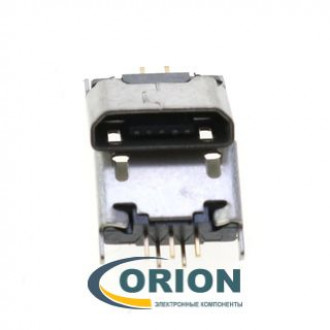 USB micro Розетка вертикальная на плату 5pin DIP без фланца