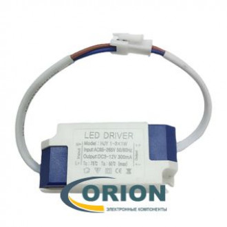 Драйвер светодиодный 110/220VAC   3-12VDC/0.3A 1-3x1W HJY в корпусе IP40