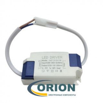 Драйвер светодиодный 110/220VAC   8-18VDC/0.3A 3-5x1W HJY в корпусе IP40