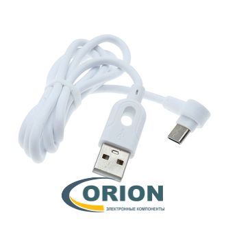 Шнур USB A штекер - USB Type-C штекер угловой 1.0м 2.4A MRM R33