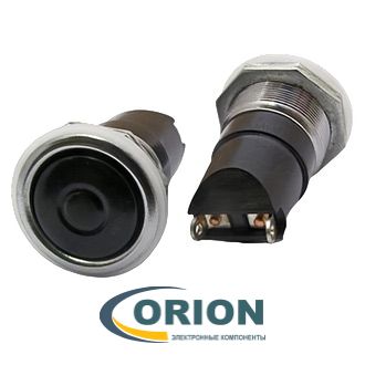 Кнопочный переключатель К1-1 ф20 черный (аналог) OFF-(ON) NO 4A 250V