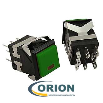 Кнопка KD2-21BER (PSW-22 ФЧЗ) = RWD-322 ON-ON 250V 3A зеленая