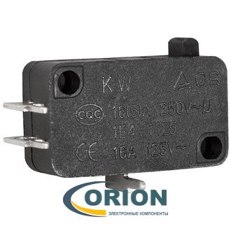 Микропереключатель KW7-07-04 ON-(ON) 250V 16(5)A кнопочный