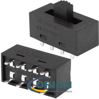 Переключатель движковый KBB10 ON-ON-ON 250V 3A