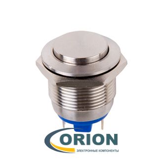 Кнопка PBS-28B-4 D-19 mm OFF-(ON) 250V 3A IP65 (выступающая плоская/клеммы)