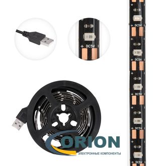 Светодиодная лента герметичная 2835 зеленая с USB-коннектором, 60LED/м, 8мм IP65 5V катушка 1 метр