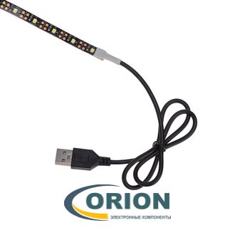 Светодиодная лента 2835 белая теплая с USB-коннектором, 60LED/м, 8мм IP23 5V катушка 2 метра