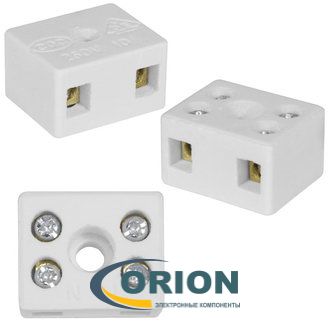 Клемма винтовая керамическая 2x2 контакта КВК-2-10 400V 10A RUICHI