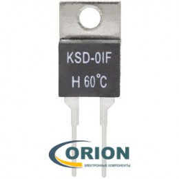 Термостат  60°C (KSD-01F/JUC-31F) в корпусе TO-220 250V 2.5A NO (нормально разомкнутый контакт)