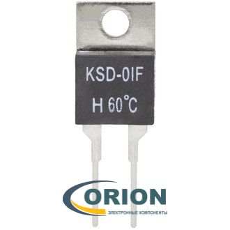 Термостат  60°C (KSD-01F/JUC-31F) в корпусе TO-220 250V 2.5A NO (нормально разомкнутый контакт)