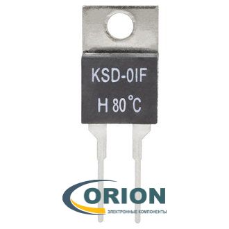Термостат  80°C (KSD-01F/JUC-31F) в корпусе TO-220 250V 2.5A NO (нормально разомкнутый контакт)