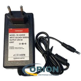Блок питания 24V/3A (5.5x2.5) SC-A243V2 ГОРИЗОНТ