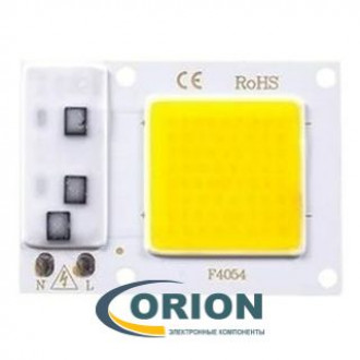 Светодиод модуль COB F4054 220VAC 20W белый теплый 3200K (2000Lm)