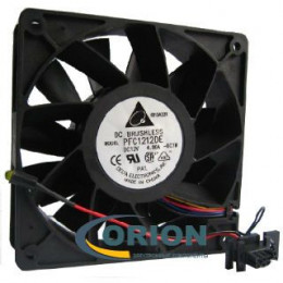 Вентилятор 120х120x38mm DC 12V 4.80A (качения) DELTA ELECTRONICS PFC1212DE с гибким отводом 30мм 8 pin + светод