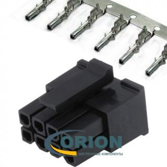 MMF-2x4F + Terminal Розетка 8 контакта на кабель, шаг 3.0мм
