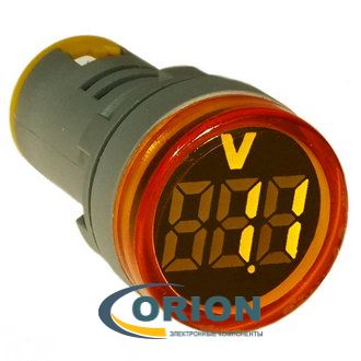 Цифровой вольтметр переменного тока 30...500в желтый круглый DMS-132 RUICHI