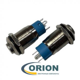 Кнопка QN12-D6   5V зеленая подсветка OFF-ON 36V 2A IP67 (выступающая плоская/клеммы)