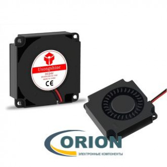Вентилятор турбинный  40х40х10mm DC 24V 0.06А (гидродинамический) USONGSHINE с гибким отводом 200мм 2 pin