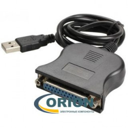 Шнур адаптер USB A штекер - LPT DB-25M 0.85м