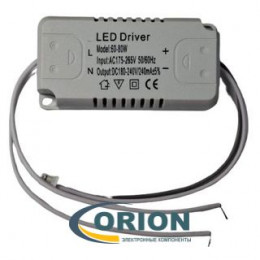 Драйвер светодиодный 110/220VAC 180-240VDC/0.24A 60-80W в корпусе IP40