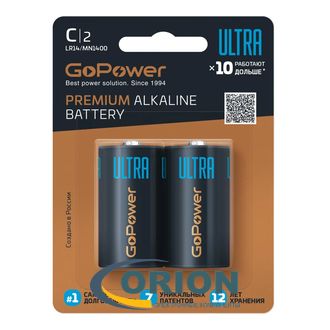 Батарейка LR14/C/343A 1.5V GO POWER ULTRA PREMIUM