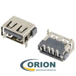 USBA-1J SMT Розетка на плату укороченная 4pin без фланца (2)